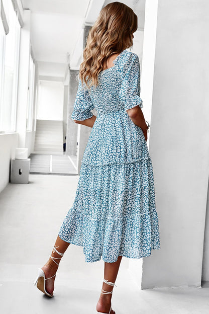 Ditsy Floral Off-Shoulder Smocked Midi Dress - 3 colors - women's dress at TFC&H Co.