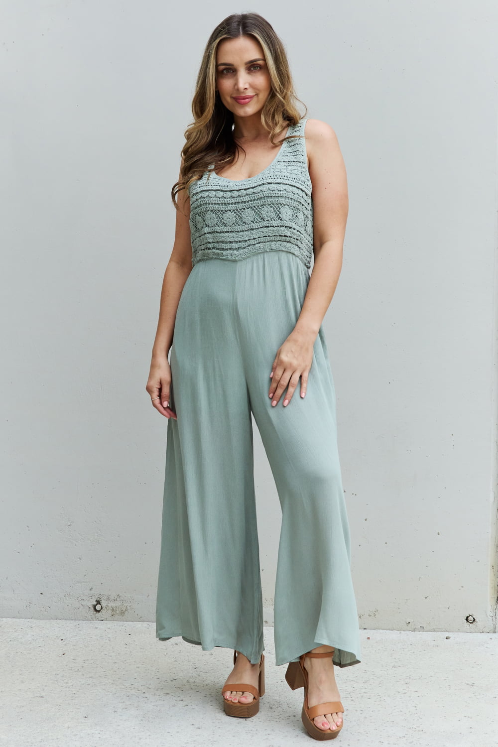 - HEYSON Watch Me Full Size Crochet Detail Jumpsuit - Ships from The USA - womens jumpsuit at TFC&H Co.