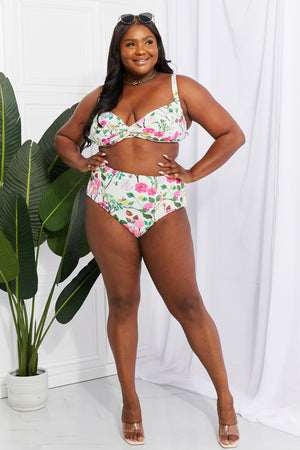 - Marina West Swim Take A Dip Twist High-Rise Bikini in Cream - Ships from The US - womens bikini set at TFC&H Co.