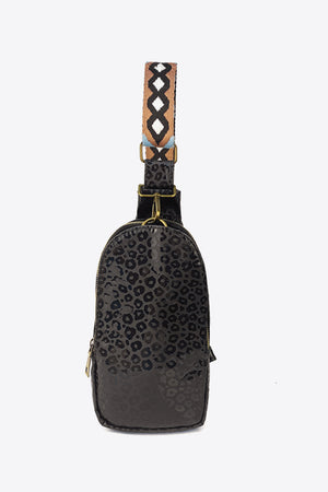 GRAY BLACK ONE SIZE - Printed PU Leather Sling Bag - handbags at TFC&H Co.