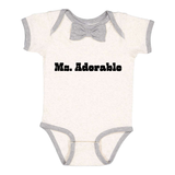 NATURAL HEATHER/ HEATHER - Ms. Adorable Baby Rib Bow Tie Bodysuit - Ships from The US - infant onesie at TFC&H Co.