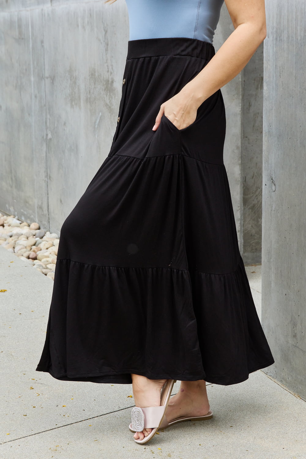 - Heimish So Easy Full Size Solid Maxi Skirt - Ships from The USA - womens skirt at TFC&H Co.