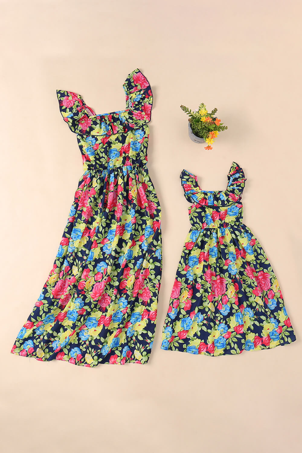 - Women Floral Ruffled Dress - Mommy & Me - womens dress at TFC&H Co.