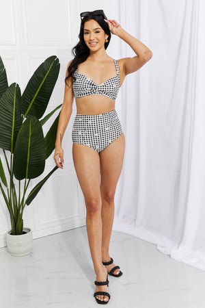 - Marina West Swim Take A Dip Twist High-Rise Bikini in Black - Ships from The US - womens bikini set at TFC&H Co.