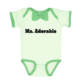 MINT/ GRASS - Ms. Adorable Baby Rib Bow Tie Bodysuit - Ships from The US - infant onesie at TFC&H Co.