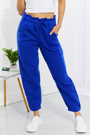 ROYAL BLUE - Zenana Full Size Can't Stop Me Paperbag Waist Joggers - Ships from The US - womens jogging pants at TFC&H Co.