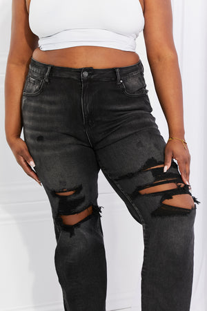 - RISEN Full Size Lois Distressed Loose Fit Jeans - Ships from The USA - womens jeans at TFC&H Co.