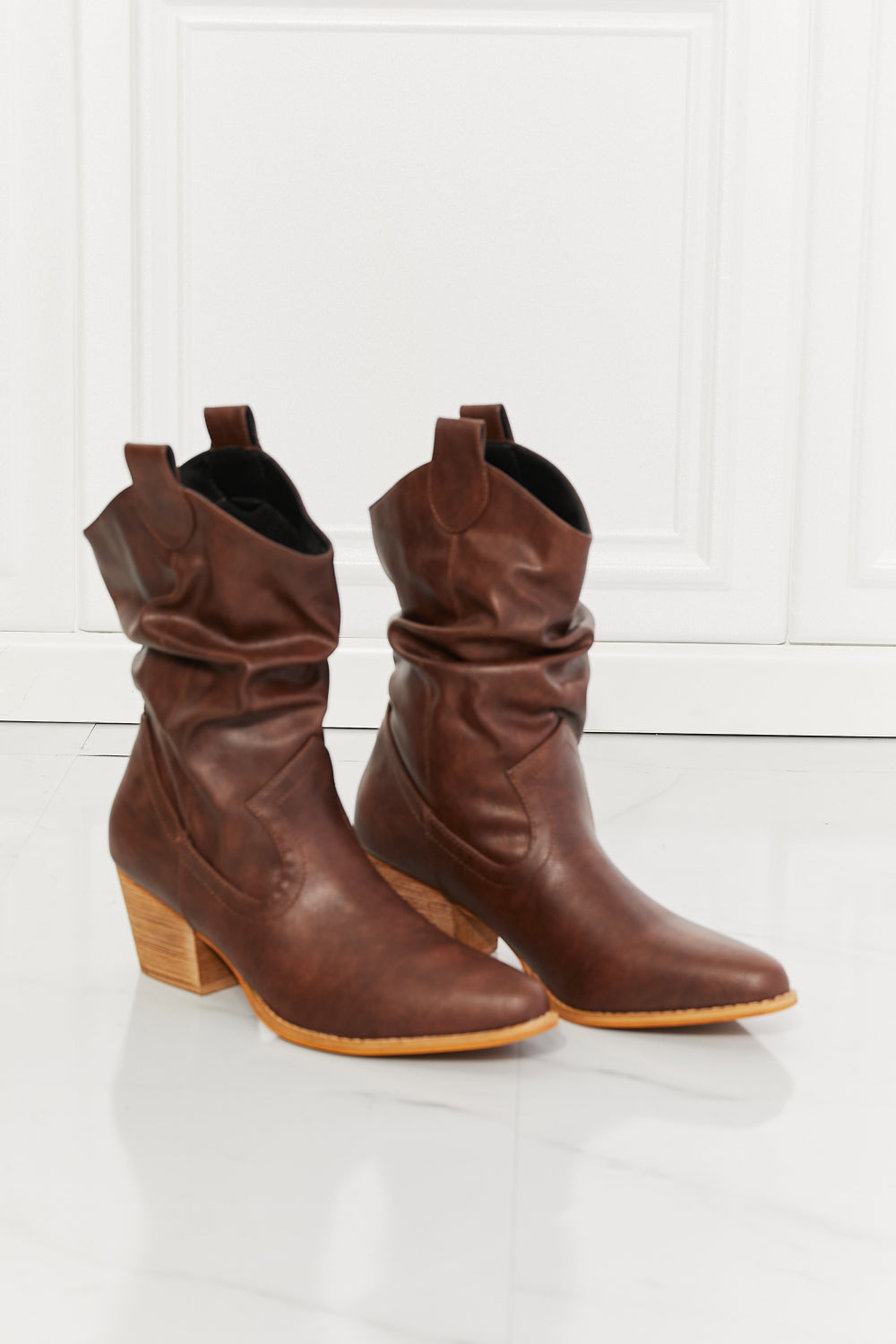 - MMShoes Better in Texas Scrunch Cowboy Boots in Brown - Ships from The US - womens boots at TFC&H Co.