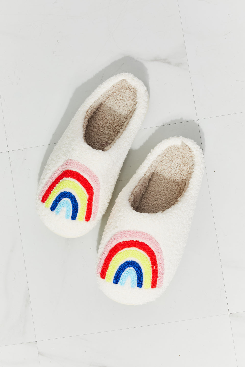 - MMShoes Rainbow Plush Slipper - Ships from The US - womens slippers at TFC&H Co.