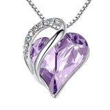 PURPLE - 925 Sliver Heart Shaped Necklace - necklace at TFC&H Co.