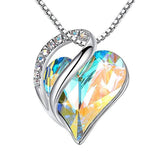 LIGHT BLUE - 925 Sliver Heart Shaped Necklace - necklace at TFC&H Co.