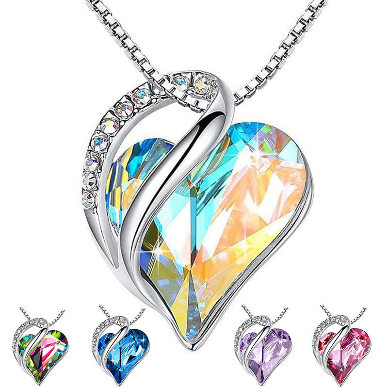 925 Sliver Heart Shaped Necklace - necklace at TFC&H Co.