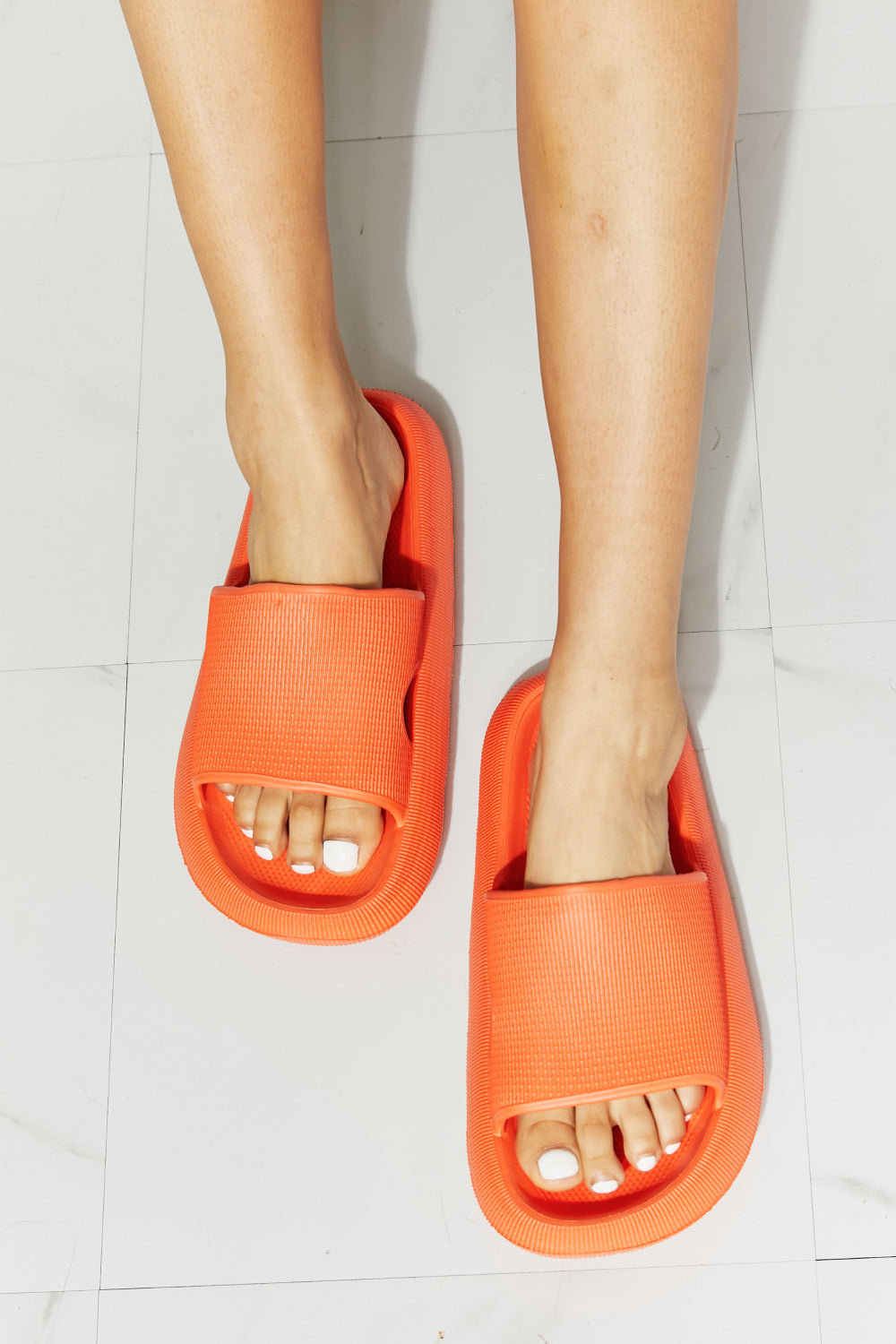 ORANGE - MMShoes Arms Around Me Open Toe Slide in Orange - Ships from The US - womens slides at TFC&H Co.
