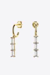 GOLD/WHITE ONE SIZE - Inlaid Zircon 925 Sterling Silver Earrings - 7 colors - earrings at TFC&H Co.