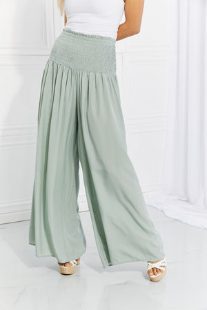 SAGE - HEYSON Full Size Beautiful You Smocked Palazzo Pants - Ships from The US - womens pants at TFC&H Co.