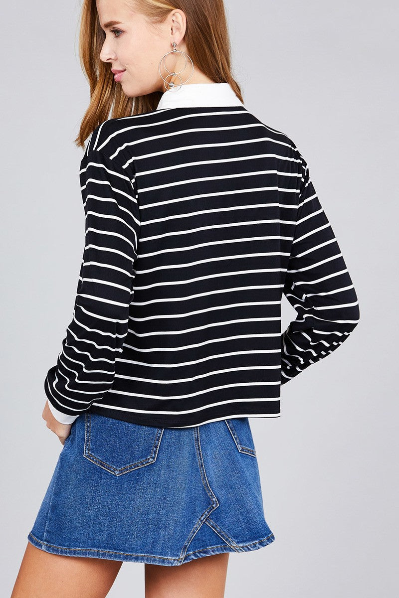 - Ladies fashion Voluptuous (+) plus size long sleeve striped dty brushed shirts - womens shirts at TFC&H Co.