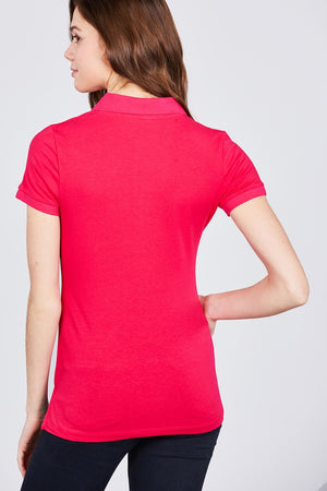 - Voluptuous (+) Classic Jersey Spandex Polo Top - Womens Polo Shirts at TFC&H Co.