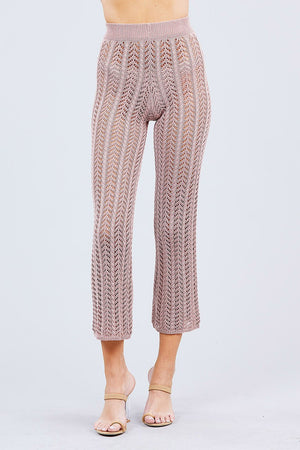 Blush - Flare Long Fishnet Sweater Pants - 2 colors - womens pants at TFC&H Co.