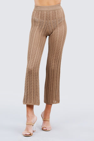 - Flare Long Fishnet Sweater Pants - 2 colors - womens pants at TFC&H Co.