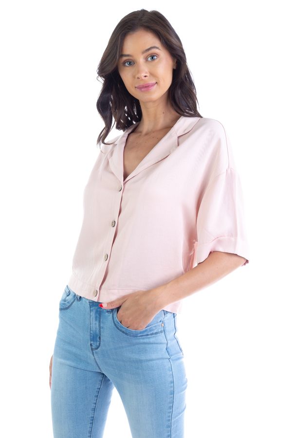 - Boxy Button Down Shirt - womens button up shirt at TFC&H Co.