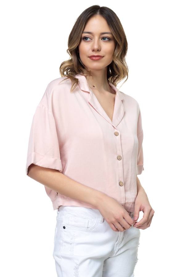 Boxy Button Down Shirt - women's button up shirt at TFC&H Co.