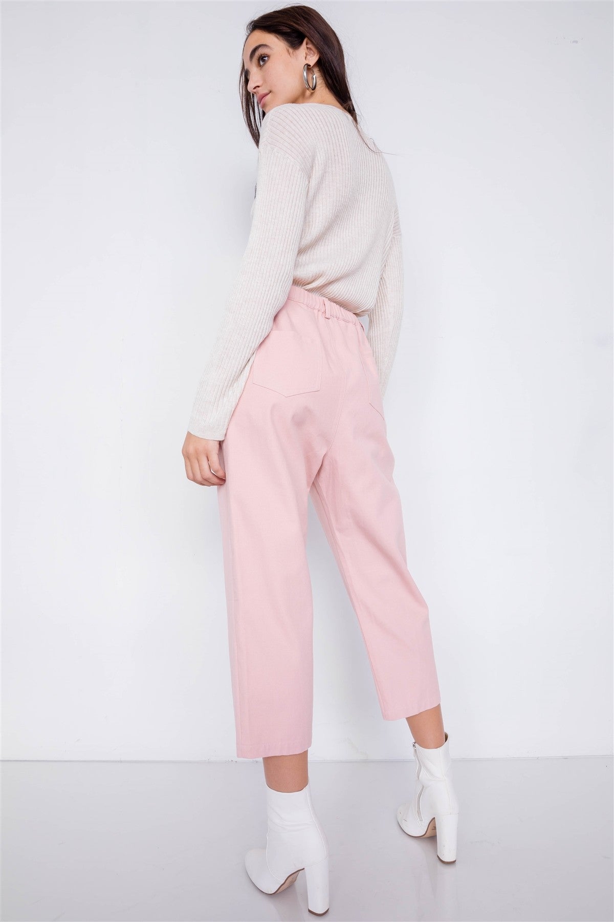 - Pastel Chic Solid Ankle Wide Leg Adjustable Snap Waist Pants - 2 colors - womens pants at TFC&H Co.