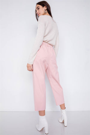 - Pastel Chic Solid Ankle Wide Leg Adjustable Snap Waist Pants - 2 colors - womens pants at TFC&H Co.