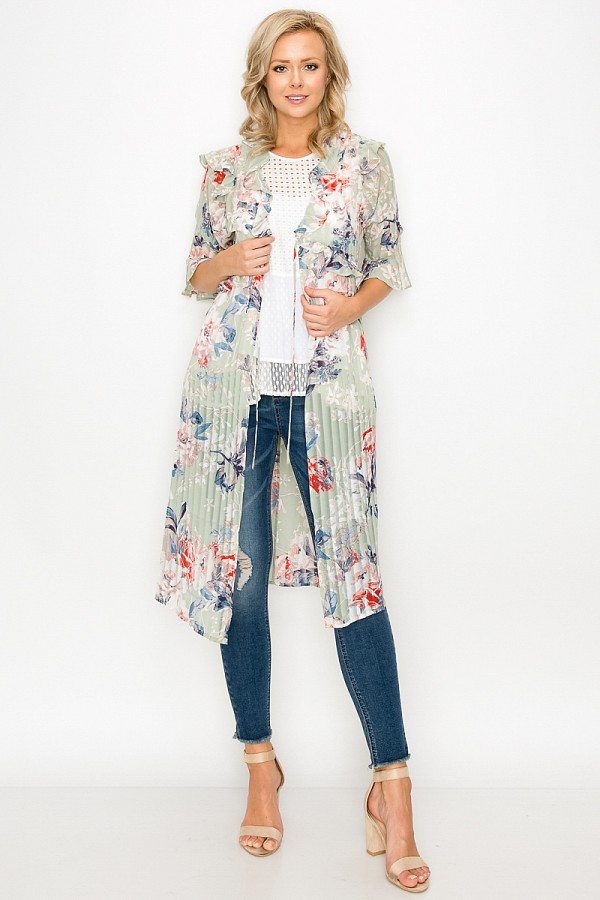 Sage Ruffle Robe Cardigan - 3 colors - women's cardigan at TFC&H Co.