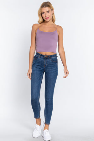 Elastic Strap Two Ply Dty Brushed Knit Cami Top - Ships from The USA - women's cami at TFC&H Co.