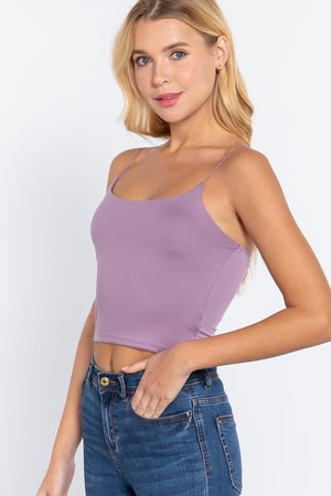 LAVENDER Elastic Strap Two Ply Dty Brushed Knit Cami Top - Ships from The USA - women's cami at TFC&H Co.
