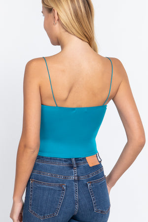 - Elastic Strap Two Ply Dty Brushed Knit Cami Top - Ships from The USA - womens cami at TFC&H Co.