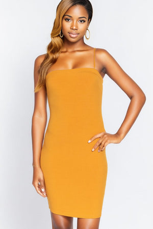 Mango Ribbed Mini Dress with Cami Straps - women's dress at TFC&H Co.