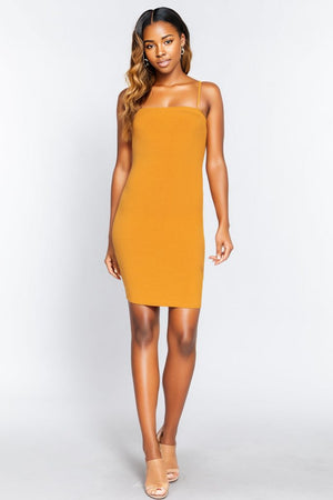 Ribbed Mini Dress with Cami Straps - women's dress at TFC&H Co.