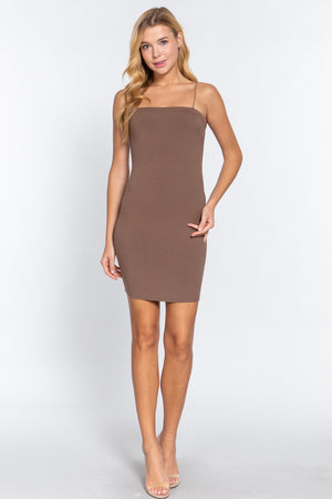 Ribbed Mini Dress with Cami Straps - women's dress at TFC&H Co.