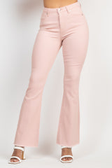 BLUSH Frayed Bell Bottom Colored Denim Jeans - 2 Colors - Ships from The USA - women's jeans at TFC&H Co.