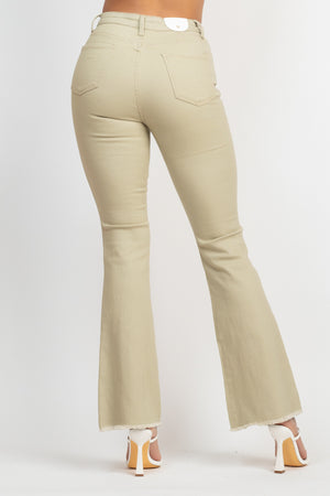 Frayed Bell Bottom Colored Denim Jeans - 2 Colors - Ships from The USA - women's jeans at TFC&H Co.