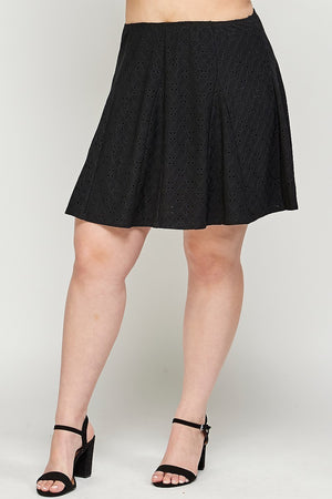 - Voluptuous (+) Plus Size Knit Eyelet A-line Skirt - womens skirt at TFC&H Co.