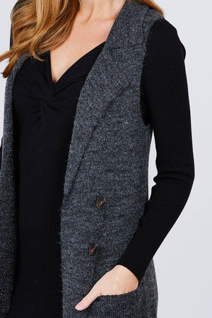 Sleeveless Long Sweater Vest -10 colors - women's vest at TFC&H Co.