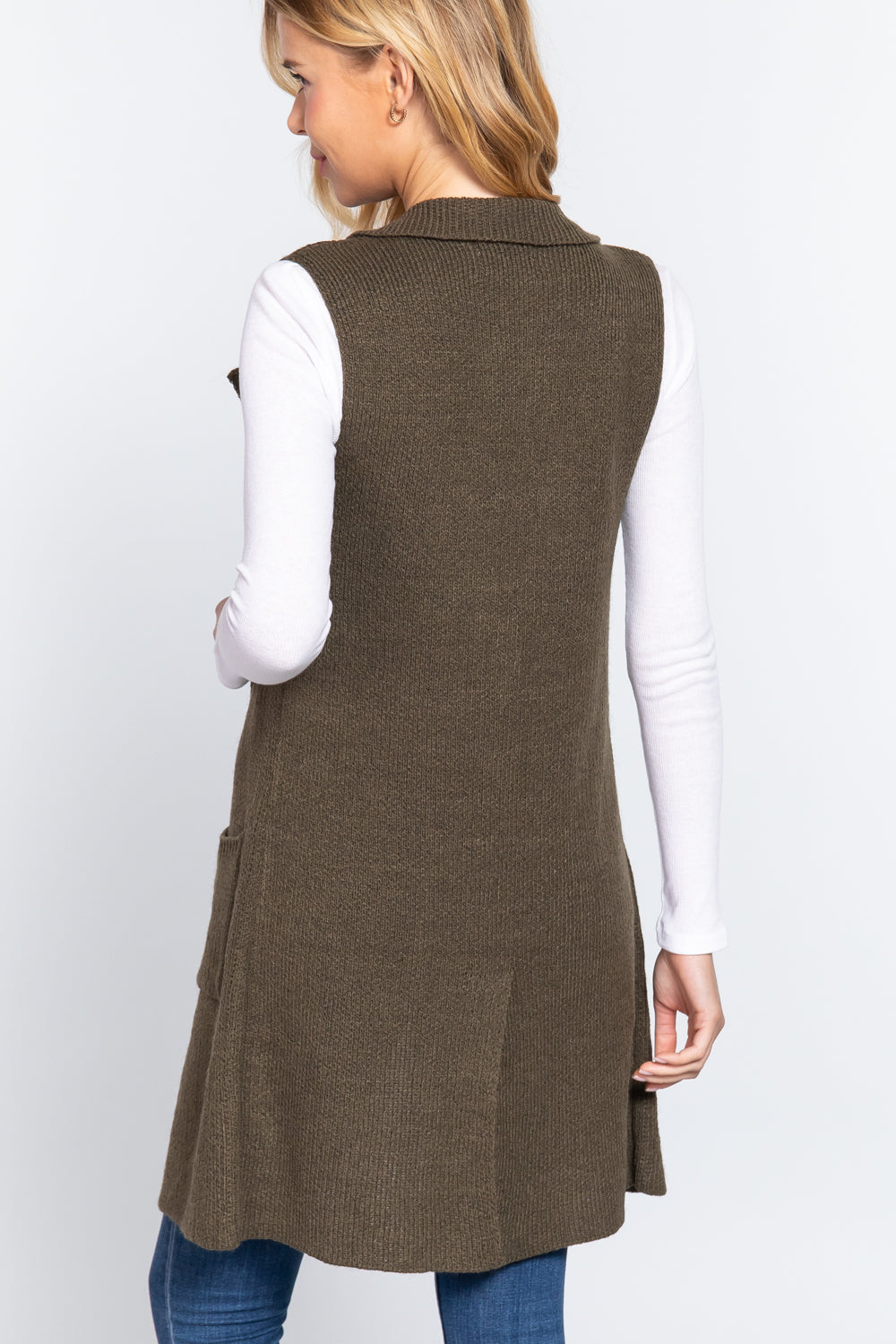 - Sleeveless Long Sweater Vest -10 colors - womens vest at TFC&H Co.