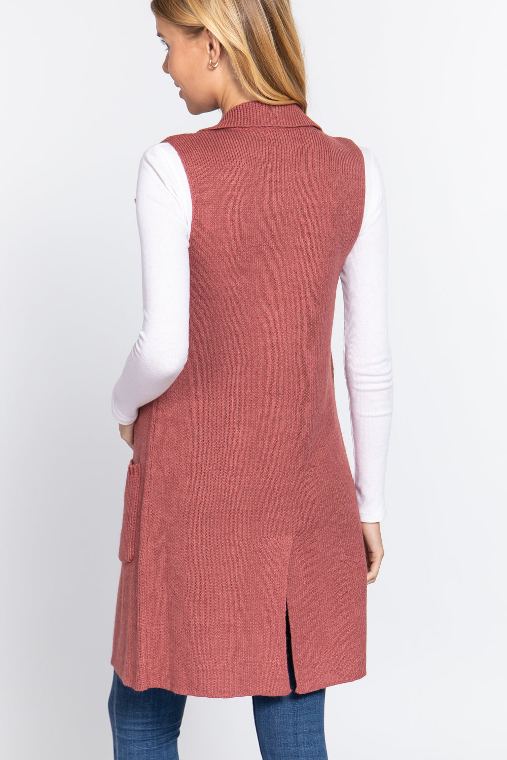 - Sleeveless Long Sweater Vest -10 colors - womens vest at TFC&H Co.