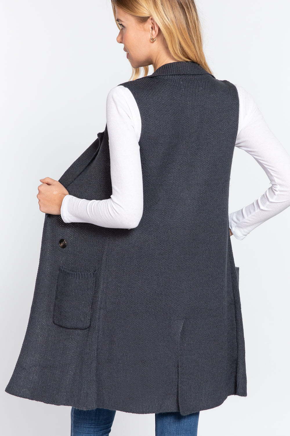 - Sleeveless Long Sweater Vest -10 colors - womens vest at TFC&H Co.