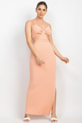 DEEP BLUSH Cutouts Side Slit Maxi Dress - Ships from The US - women's dress at TFC&H Co.