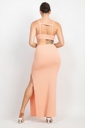 Cutouts Side Slit Maxi Dress - Ships from The US - women's dress at TFC&H Co.