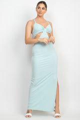 DUSTY MINT Cutouts Side Slit Maxi Dress - Ships from The US - women's dress at TFC&H Co.