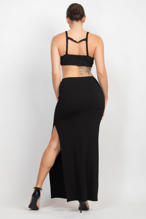 Cutouts Side Slit Maxi Dress - Ships from The US - women's dress at TFC&H Co.