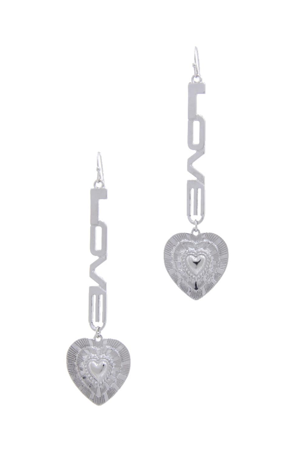 - Love Heart Dangle Earring - Ships from The US - earrings at TFC&H Co.