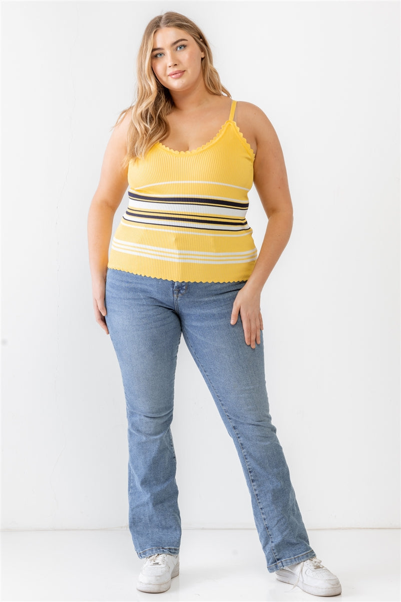 - Volutpuous (+) Plus Ribbed Ruffle Tank Top - 4 colors - Ships from The US - womens tank top at TFC&H Co.