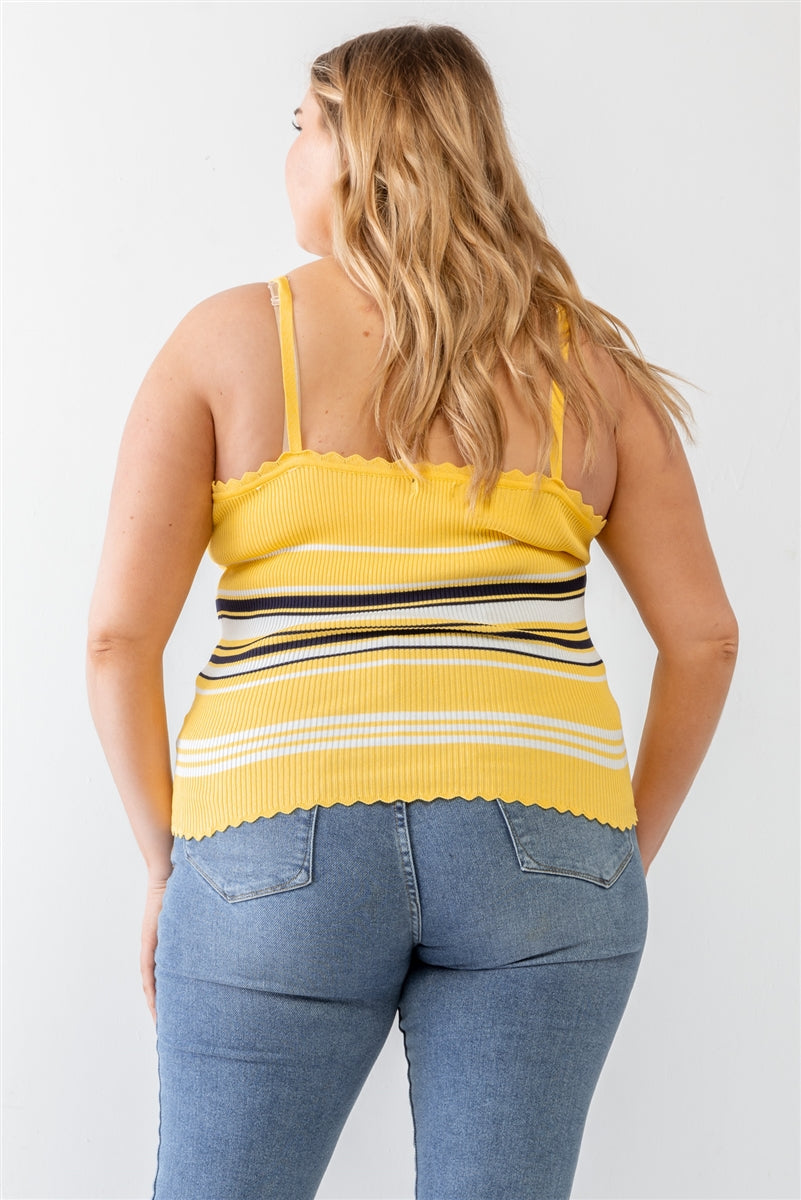 - Volutpuous (+) Plus Ribbed Ruffle Tank Top - 4 colors - Ships from The US - womens tank top at TFC&H Co.