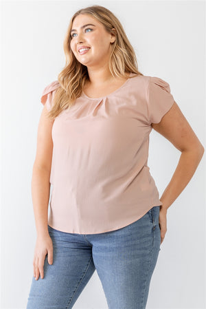 - Voluptuous (+) Plus Koshibo Textured Cap Sleeve Top - 5 colors - ships from The US - womens t-shirt at TFC&H Co.