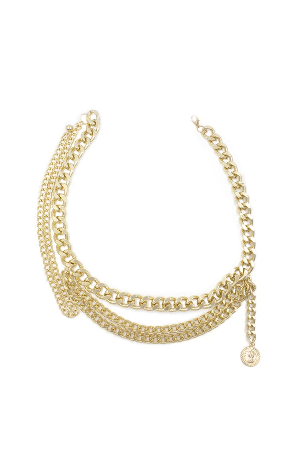 GOLD Double Drape Chunky Chain Drape Belt - Ships from The US - belt at TFC&H Co.